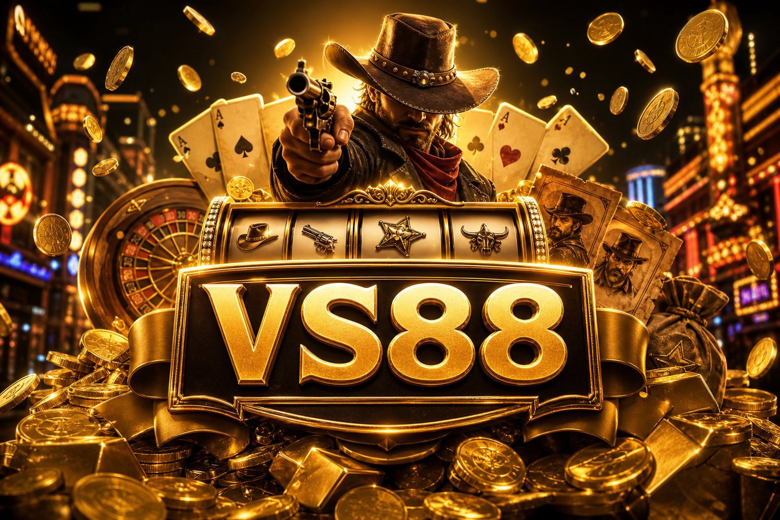 Giao diện trang VS88 Golden Empire với tông vàng đế chế và thanh điều hướng trò chơi